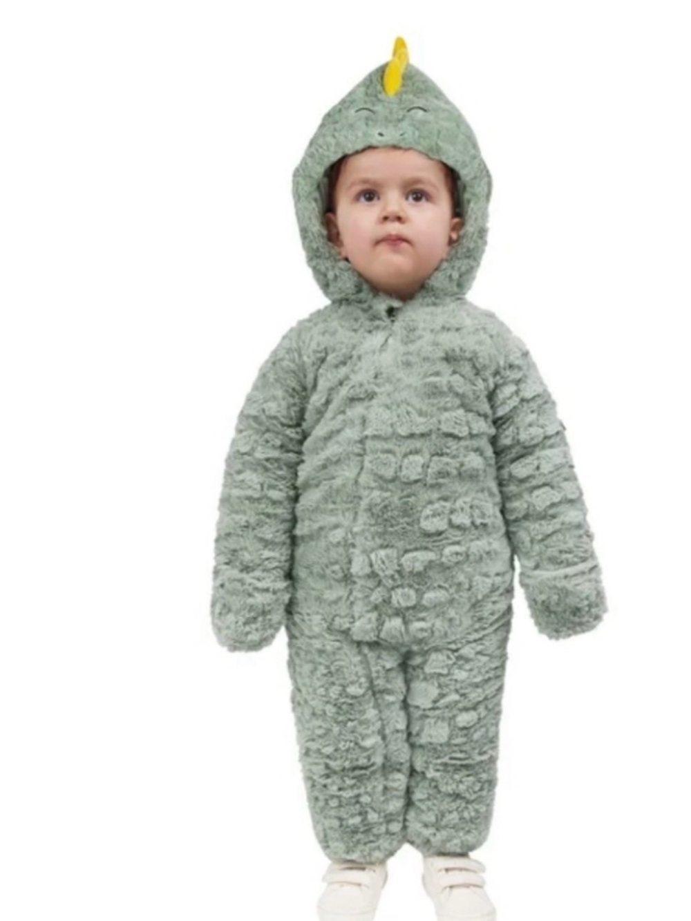Old Navy Mint Green Plush Dino One-Piece Bodysuit with Yellow Crest